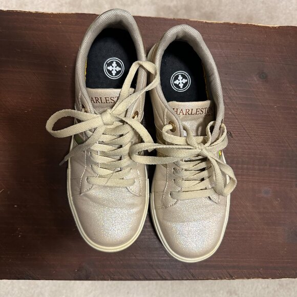 Charleston Shoe Co. Chessey Sneaker - Tan/Champagne/Metallic - Picture 12 of 12